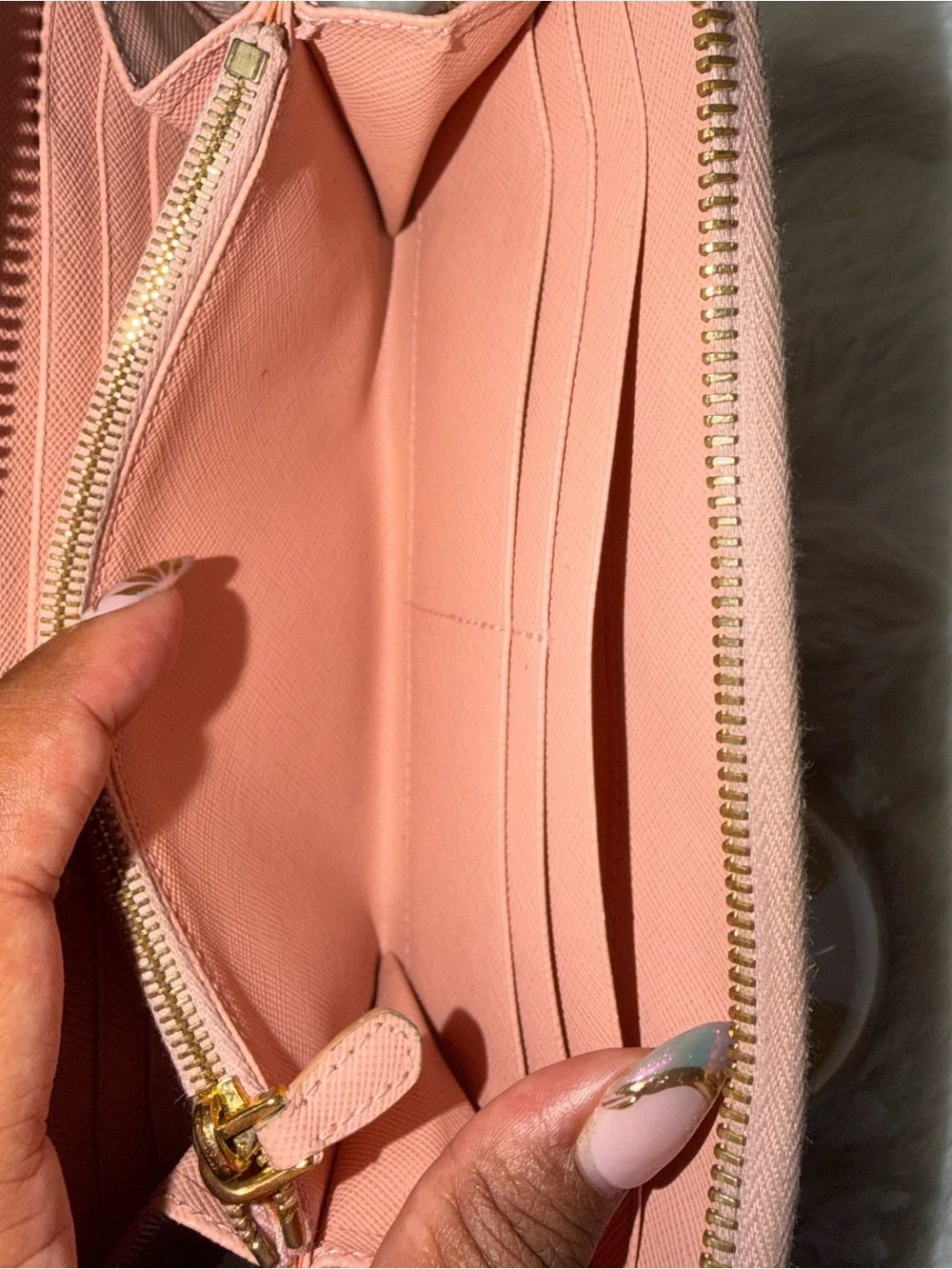 Prada Pink Saffiano Zip Wallet- PRELOVED CONDITION